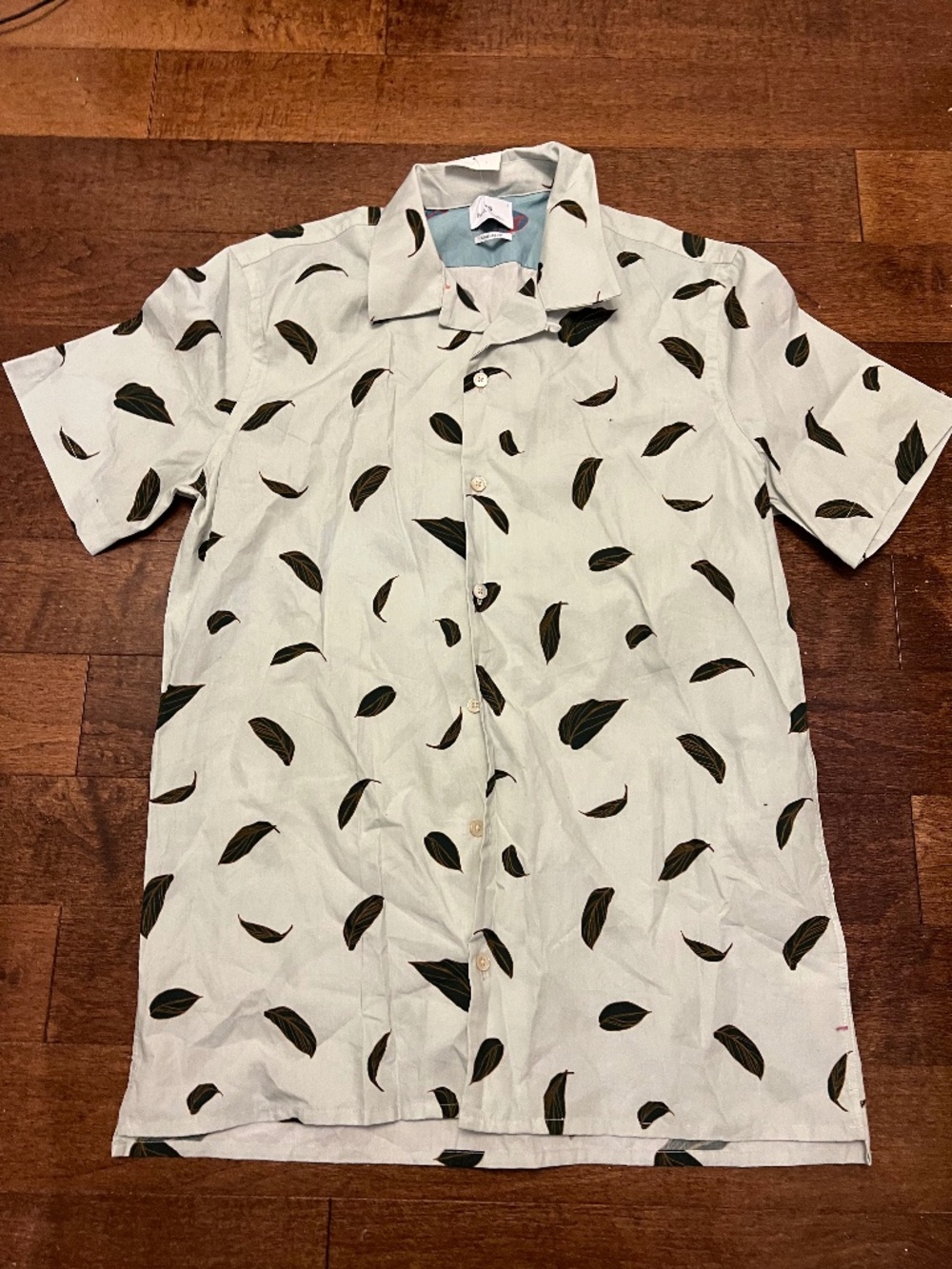 Paul Smith Light Green Short-Sleeve Leaf Print Shirt